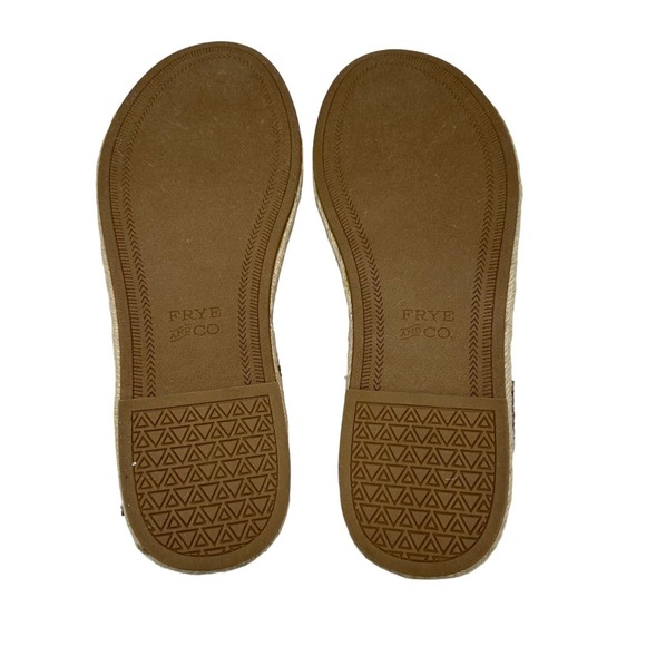 Frye and Co. Size 7.5 Kole Asymmetrical Sandal Espadrille Wedge Peach/Multi. - Picture 8 of 8